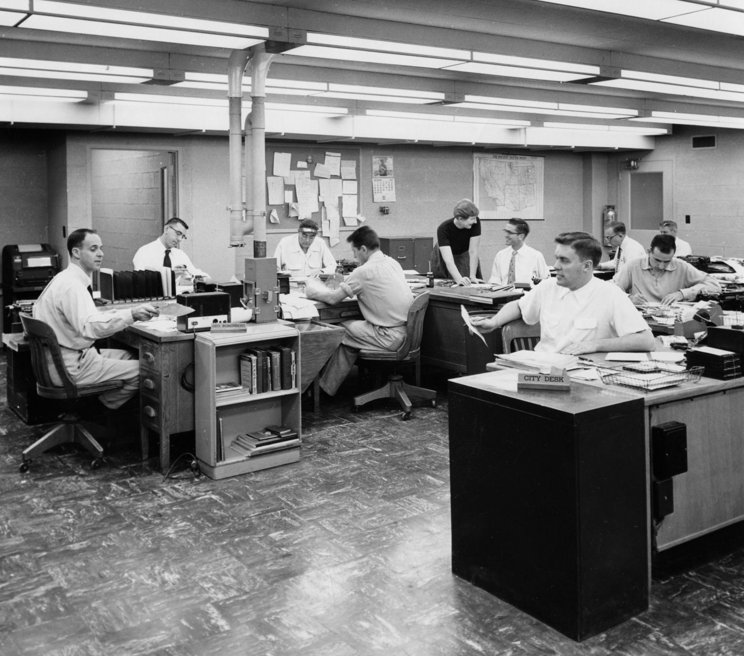 Tucson Citizen newsroom, 1954